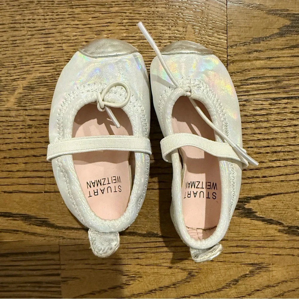 Stuart Weitzman Silver Baby Ballet Flats